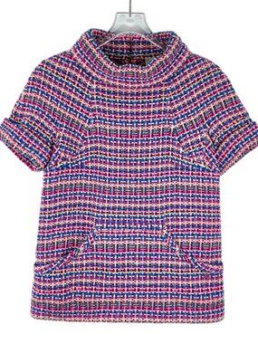 J32043 Chanel purple striped weaving heavy -sleeved sweater 36 S size 99 new